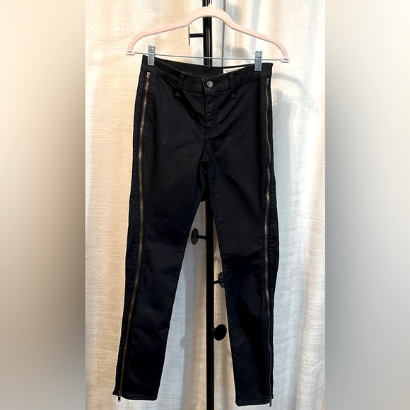 Rag & Bone Size 26 Pre-Owned Black Skinny Stretch Jeans Leg Zipper (0360) - Picture 2 of 11